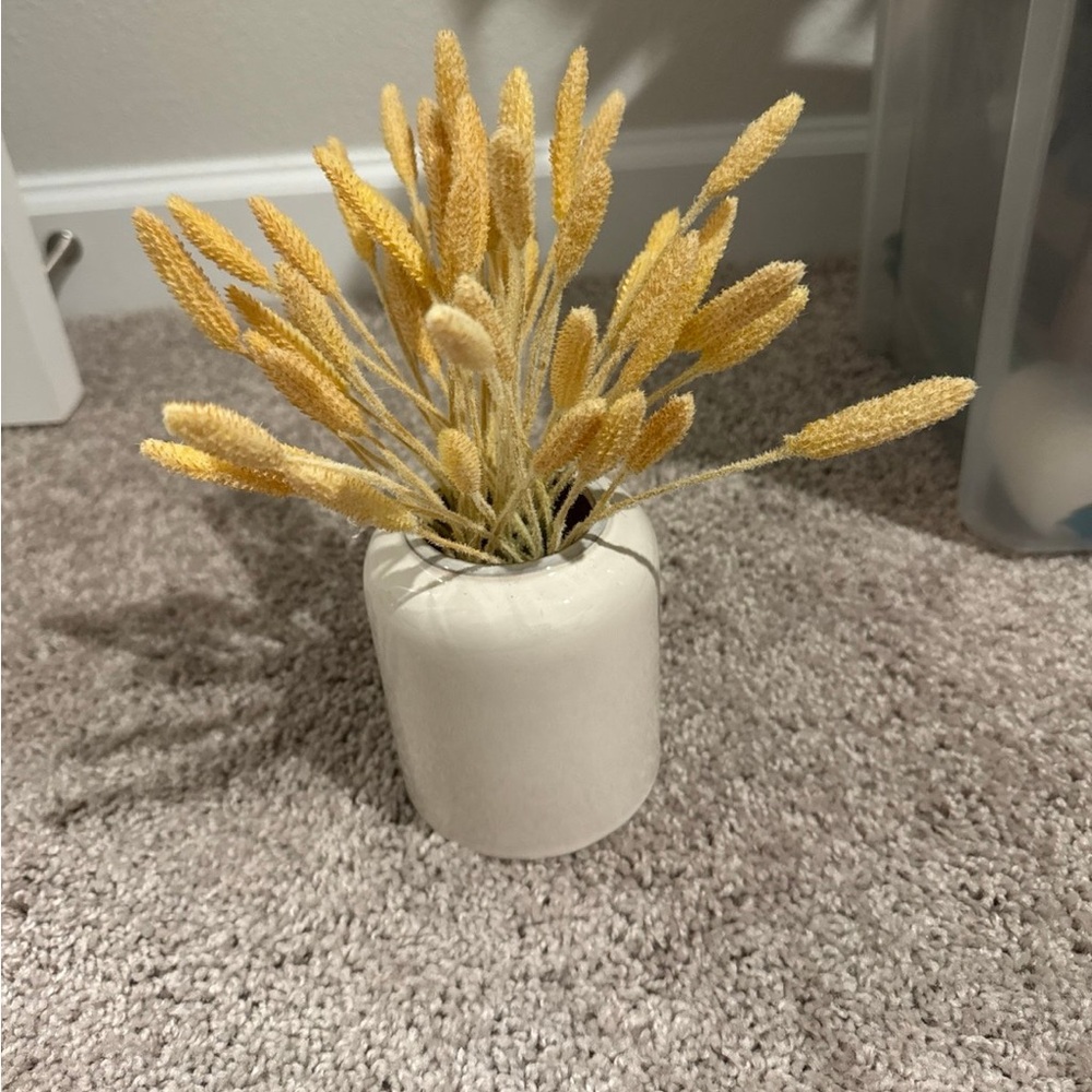Threshold Cream Vase with Yellow Faux Florals